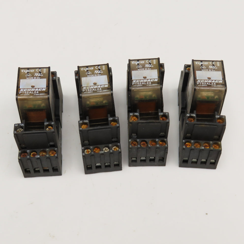 Tyco PT52AL24 General Purpose Relay 24VDC Used Lot Of 4