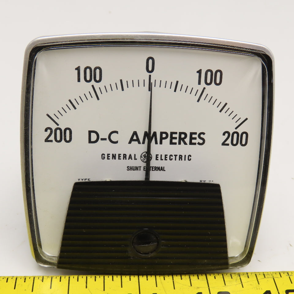 General Electric 50-162122GBRL2 200-0-200A DC Amperes Panel Meter