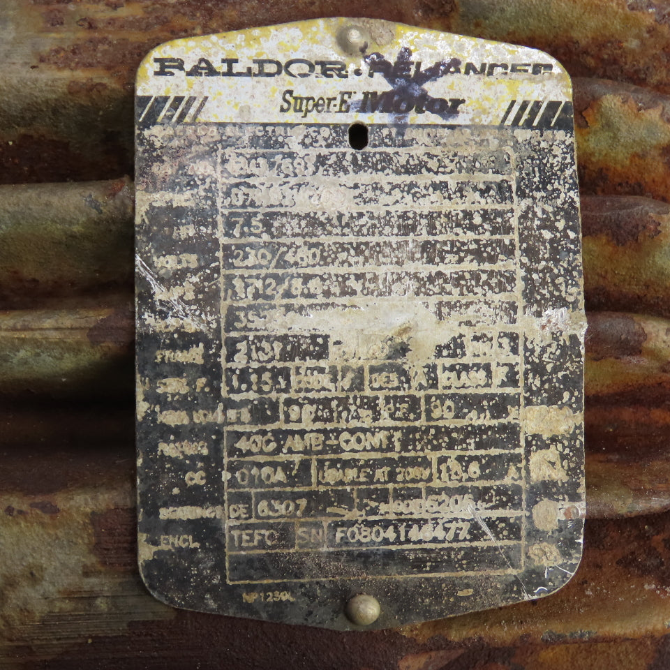 Baldor 7.5HP AC Electric Motor 208-230/460V 3PH 3520RPM 213T Frame Tested