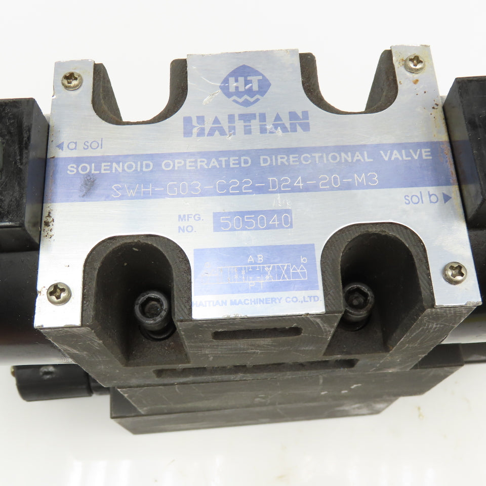 Haitian SWH-G03-C22-D24-20-M3 Hydraulic Directional Valve Pressure Regulator