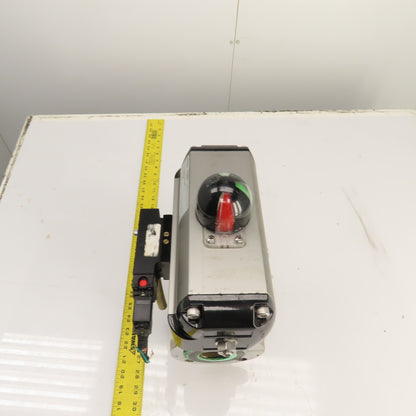 Durco 2" Stainless 3-Way Flanged Valve W/Flowserve Pneumatic Actuator B100DS