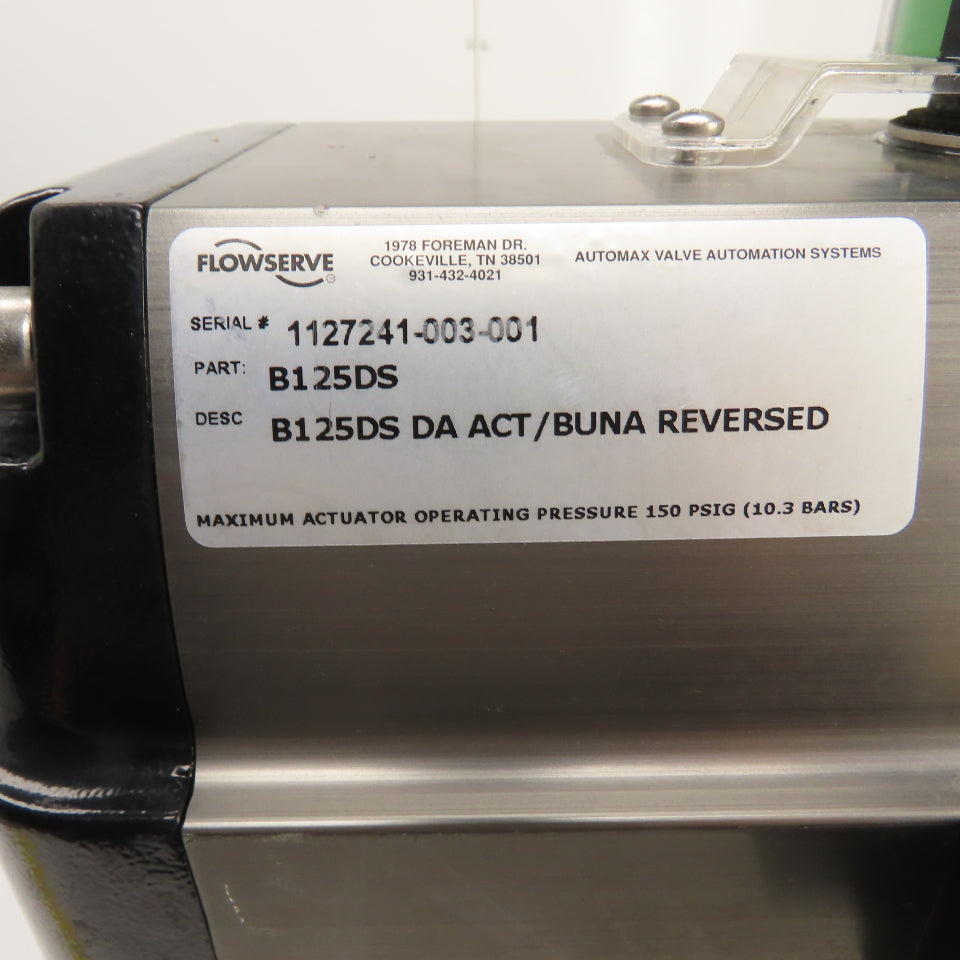 Durco 3" Stainless 3-Way Flanged Valve W/Flowserve Pneumatic Actuator B125DS