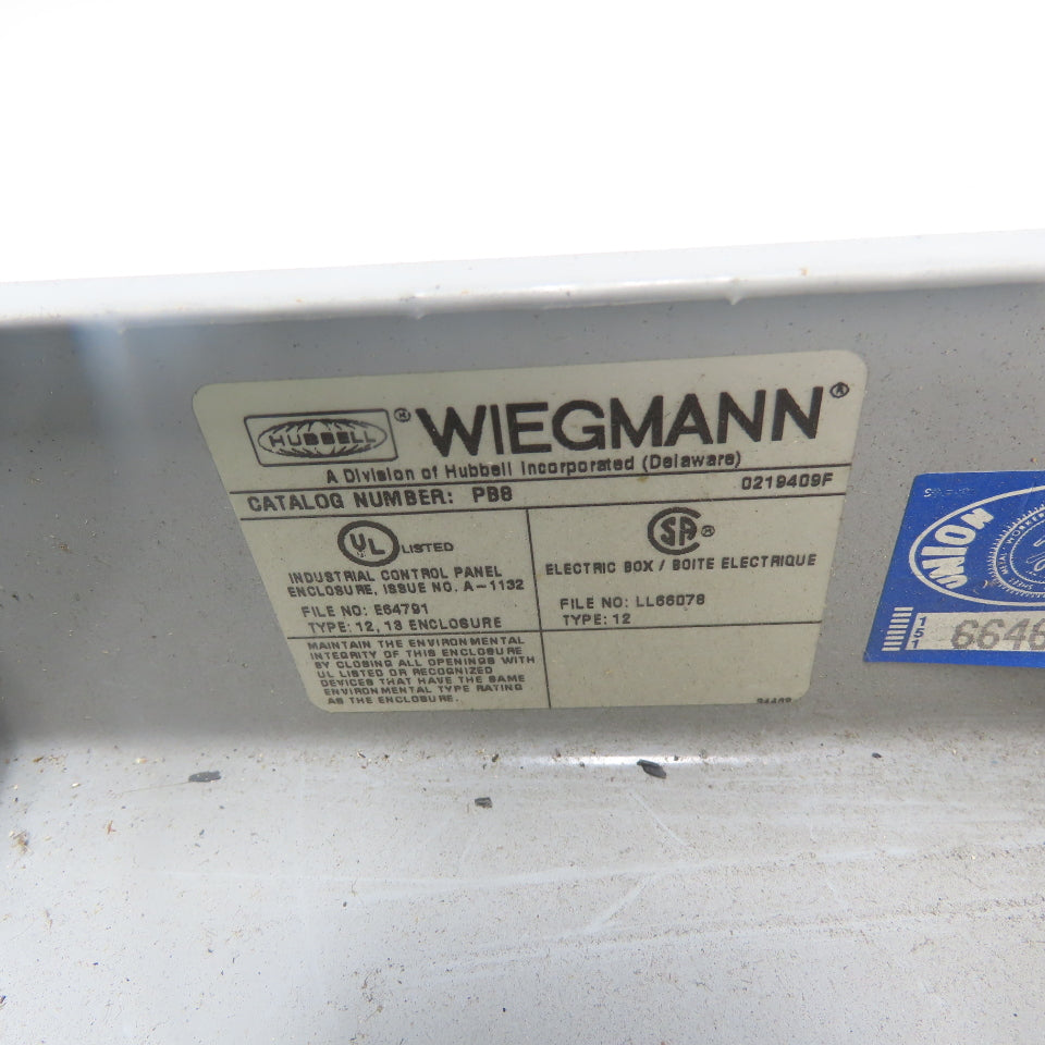Weigmann Hubbell PB8 20-1/4" x 3-1/4" x 3" Pushbutton Station Enclosure 8-Slot
