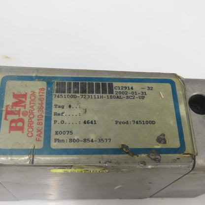 BTM 745100D-723111H-180AL-SC2-UP Pneumatic Power Clamp C12914-32