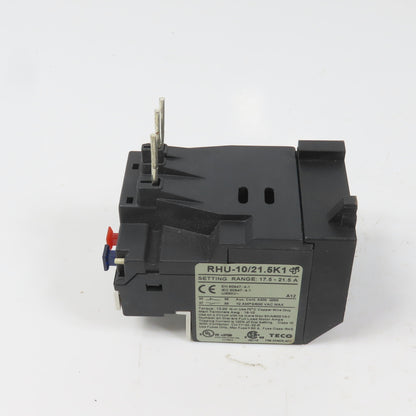 Teco RHU-10/21.5K1 Thermal Overload Relay 17.5-21.5A Range 600VAC Max