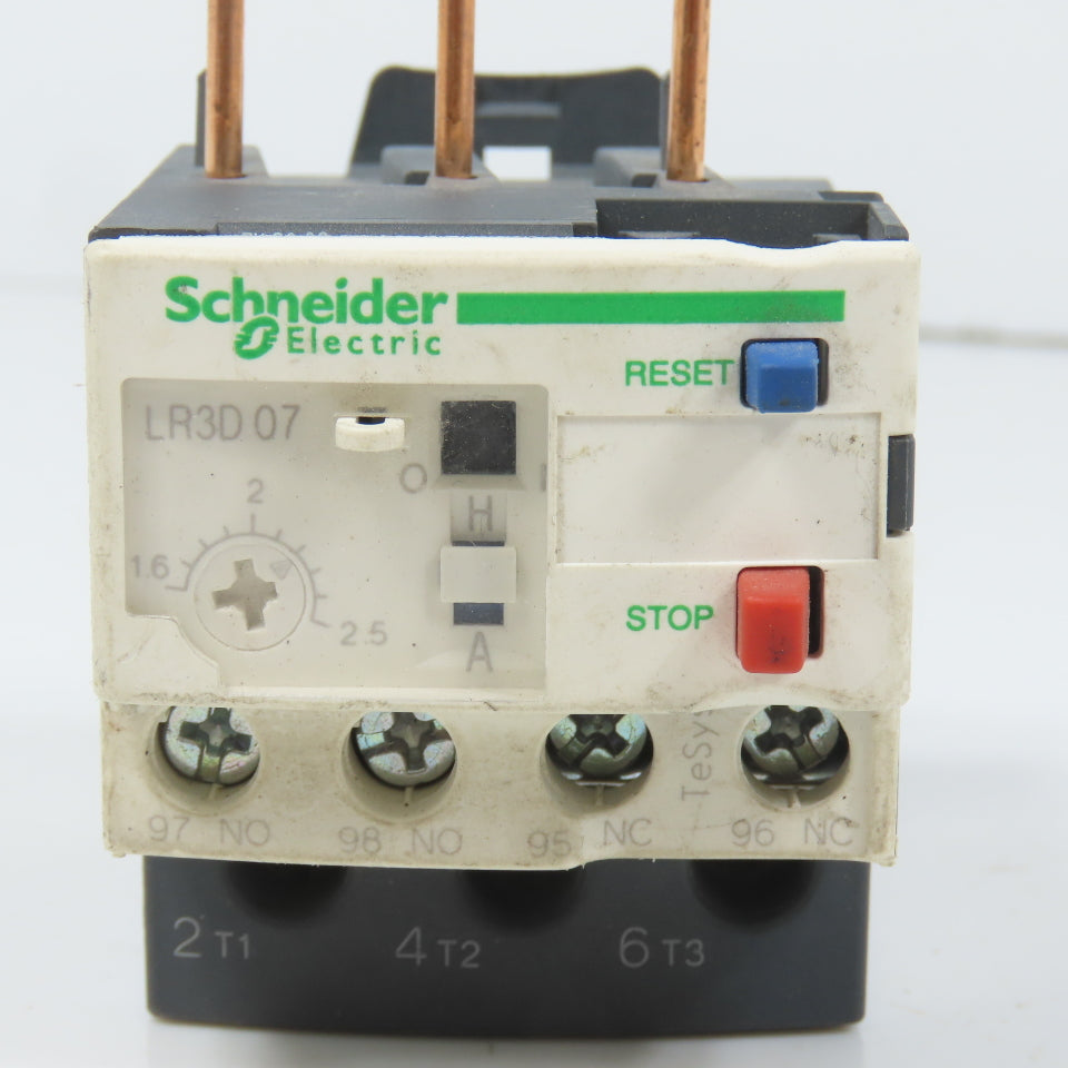 Schneider LR3D 07 Thermal Overload Relay 1.6-2.5A Range 600VAC Max