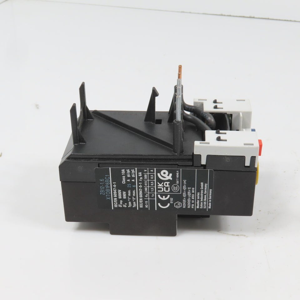 Eaton ZB12-1.6 XT0B1P6BC1 Thermal Overload Relay 1-1.6A Range