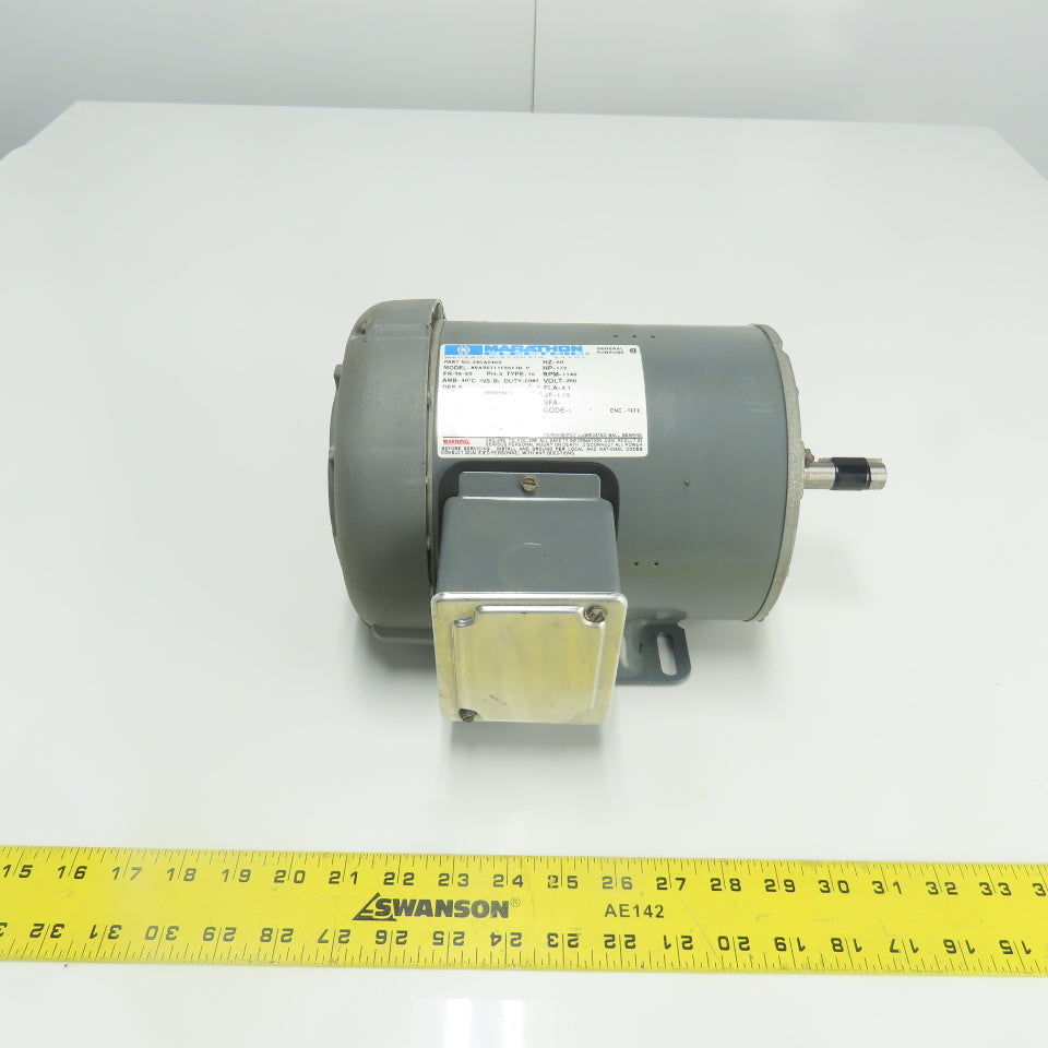 Marathon AVA56T11F5517B 1/2HP AC Electric Motor 3Ph 200V 1140RPM 3.1A