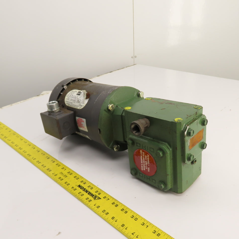 Ohio Ratio Unknown Left Hand 1/2HP Gear Motor 230/460V 3PH 1" Shaft LR22132