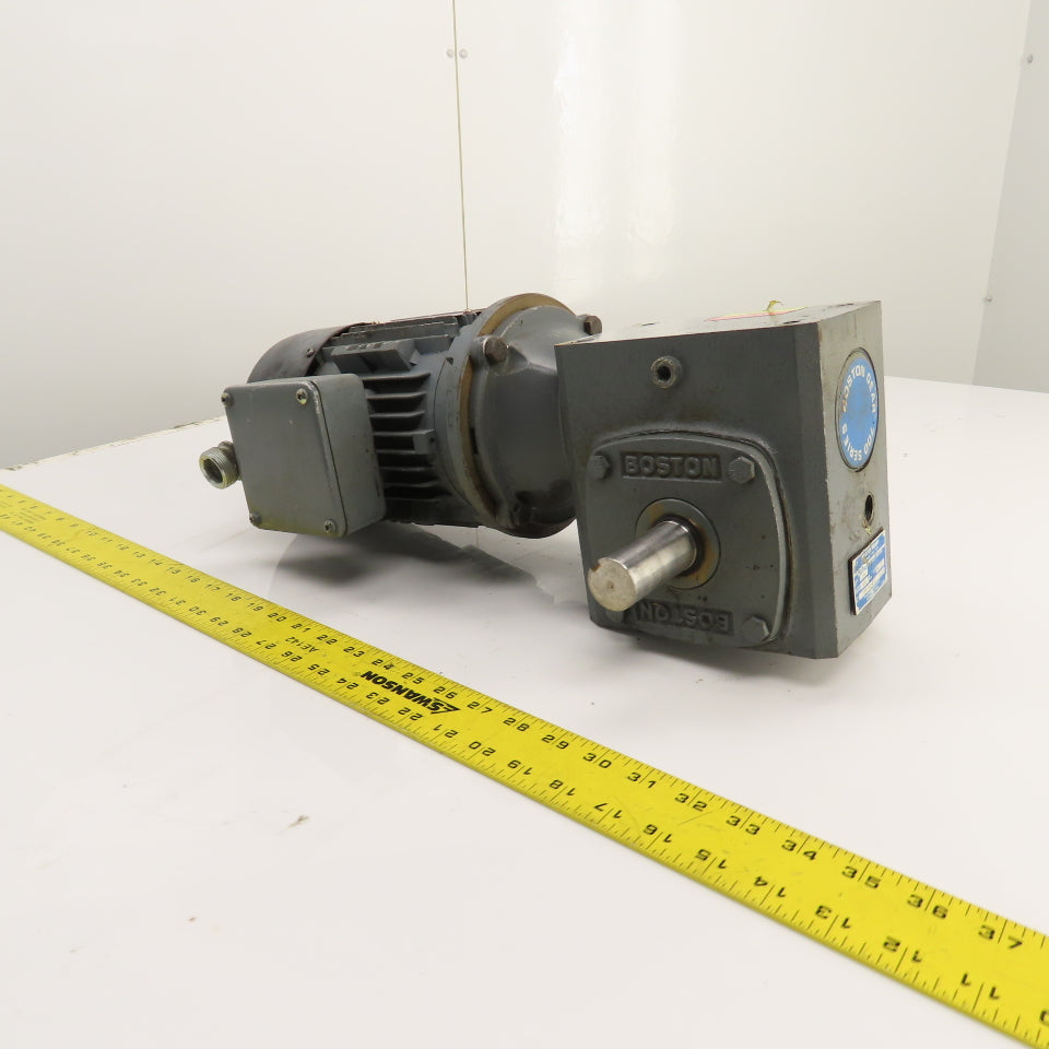 Boston 50:1 Ratio Right Angle 1/2HP Gear Motor 460V 3PH 34RPM Output 1034 Torq