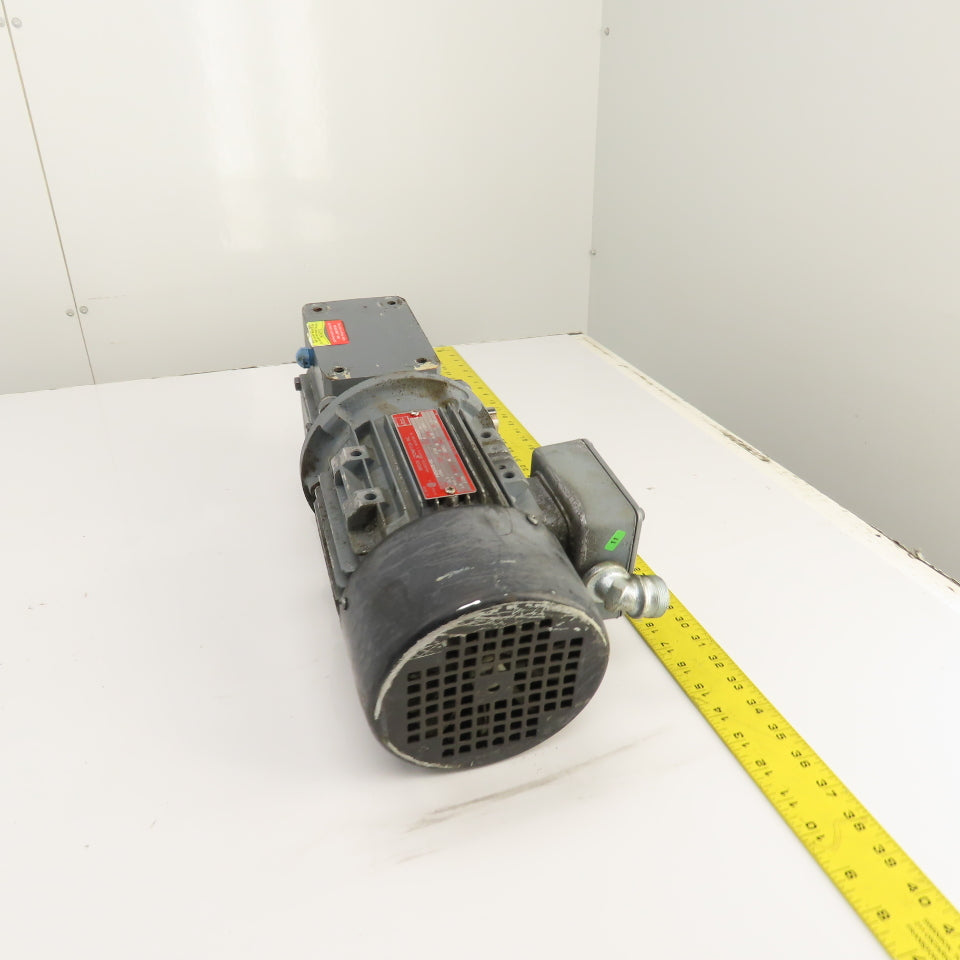 Boston 50:1 Ratio Right Angle 1/2HP Gear Motor 460V 3PH 34RPM Output 1034 Torq