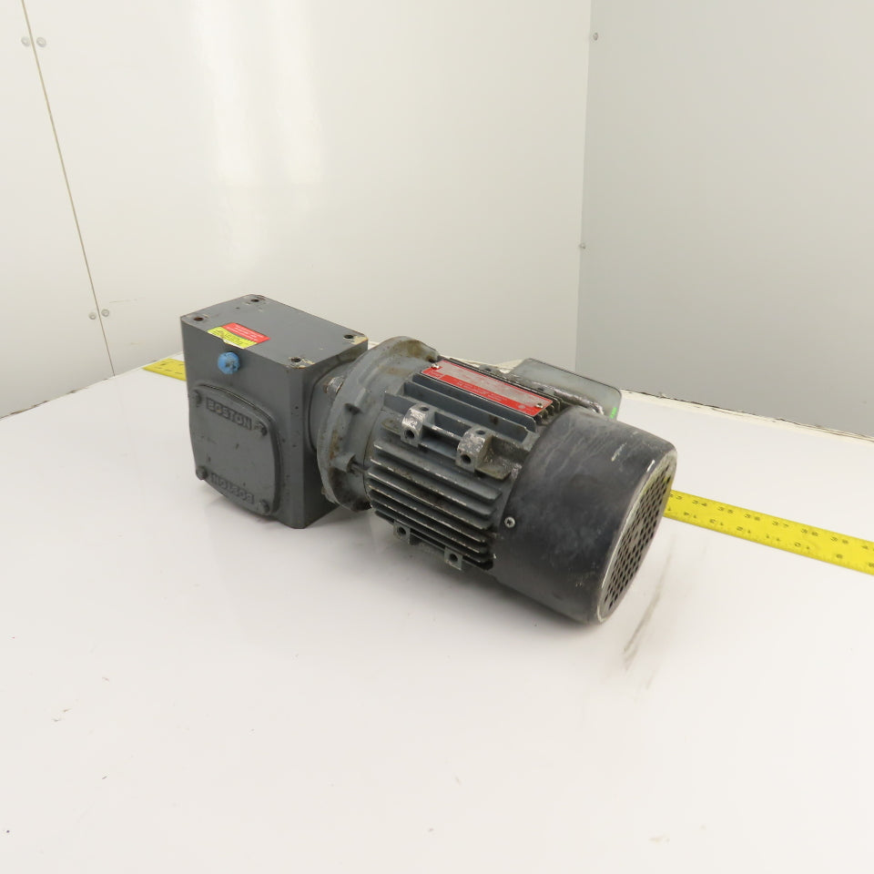 Boston 50:1 Ratio Right Angle 1/2HP Gear Motor 460V 3PH 34RPM Output 1034 Torq