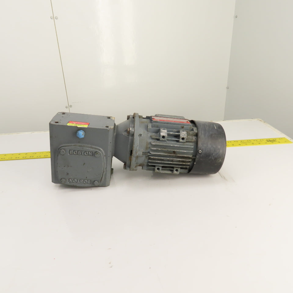 Boston 50:1 Ratio Right Angle 1/2HP Gear Motor 460V 3PH 34RPM Output 1034 Torq