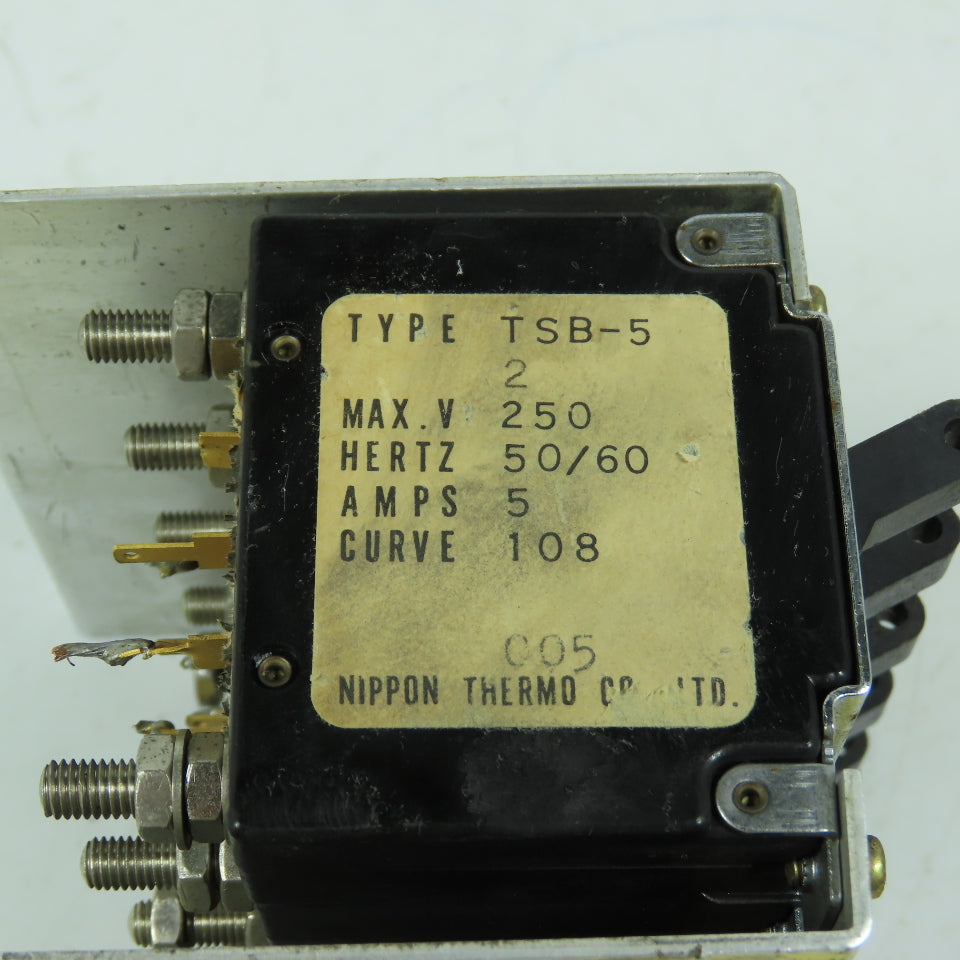 Nippon TSB-5 5A, 3A, 7.5A Circuit Breakers Mounted 250V Max Lot Of 5