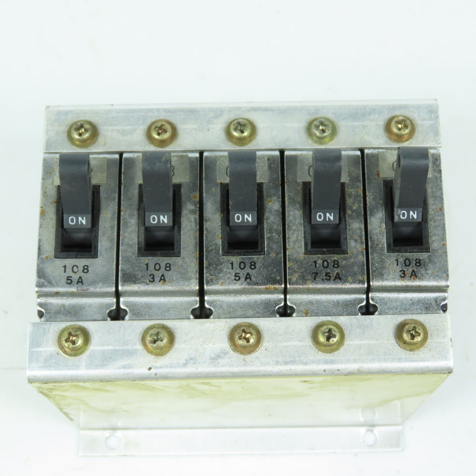Nippon TSB-5 5A, 3A, 7.5A Circuit Breakers Mounted 250V Max Lot Of 5