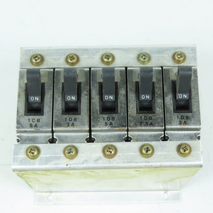 Nippon TSB-5 5A, 3A, 7.5A Circuit Breakers Mounted 250V Max Lot Of 5