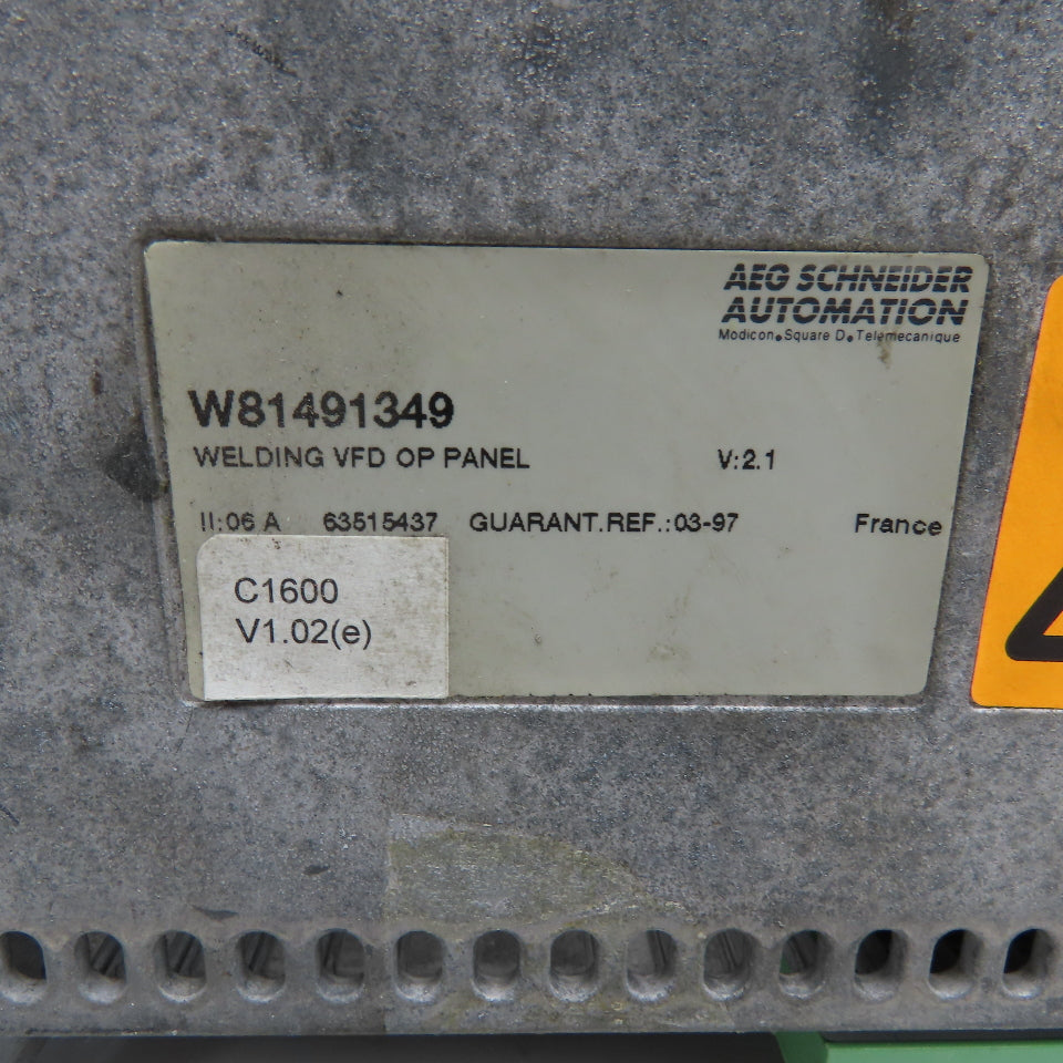 Square D Telemecanique W81491349 V:2.1 Weld Controller Operator Interface VFD