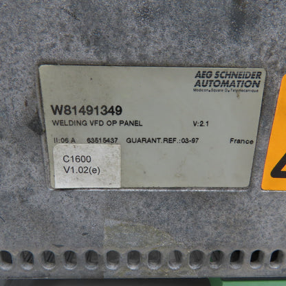 Square D Telemecanique W81491349 V:2.1 Weld Controller Operator Interface VFD