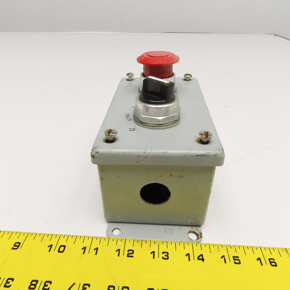 Allen Bradley 800T-J2 600V 3 Position Selector E-Stop Electrical Enclosure