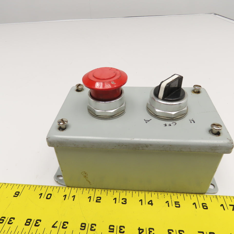 Allen Bradley 800T-J2 600V 3 Position Selector E-Stop Electrical Enclosure