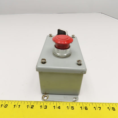 Allen Bradley 800T-J2 600V 3 Position Selector E-Stop Electrical Enclosure