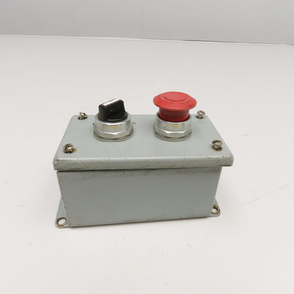 Allen Bradley 800T-J2 600V 3 Position Selector E-Stop Electrical Enclosure
