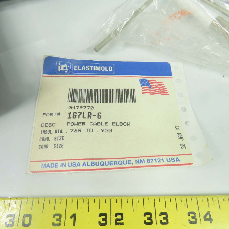 Elastimold 167LR-G Loadbreak Power Cable Elbow Connector .760 to .950 200A New