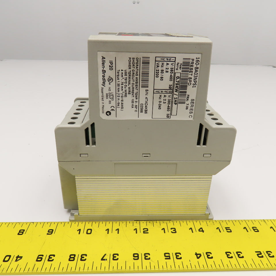 Allen Bradley 160-BA03NPS1 FRN: 7.06 1Hp 460V 3Ph Speed Controller