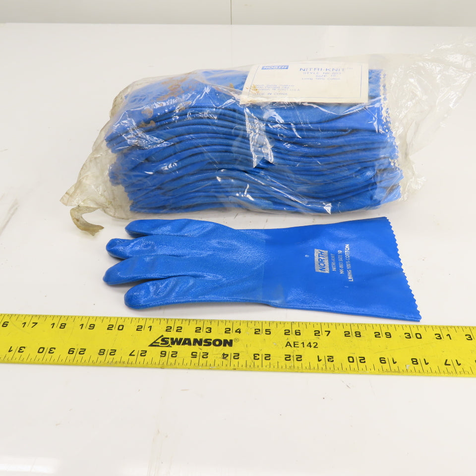 North NK803 4JD76 Nitri-Knit Size 10 Rough Finish Nitrile Gloves 10 Pairs