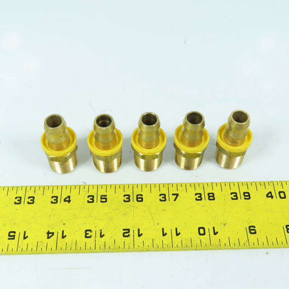 1/2" x 3/4" NPT Brass Hose Barb Male Adapter Fitting Lot Of 5