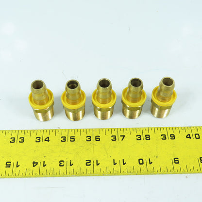 1/2" x 3/4" NPT Brass Hose Barb Male Adapter Fitting Lot Of 5