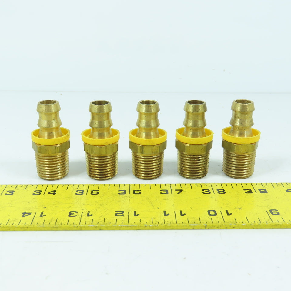 1/2" x 3/4" NPT Brass Hose Barb Male Adapter Fitting Lot Of 5