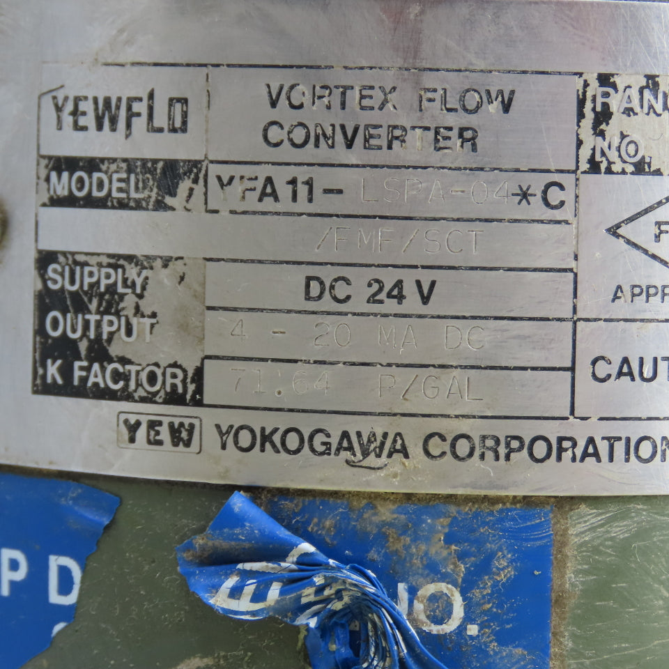 Yokogawa YFA11-LSPA-04*C Vortex Flow Converter 24VDC