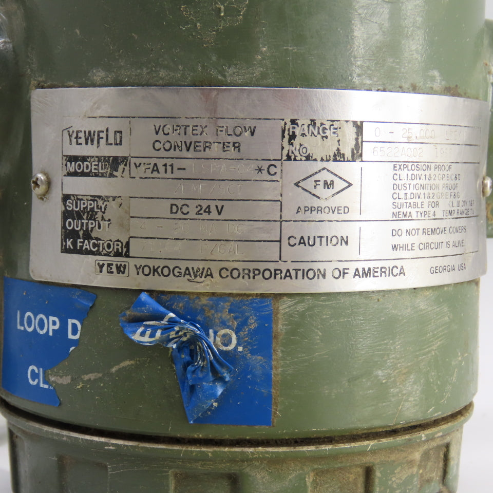 Yokogawa YFA11-LSPA-04*C Vortex Flow Converter 24VDC