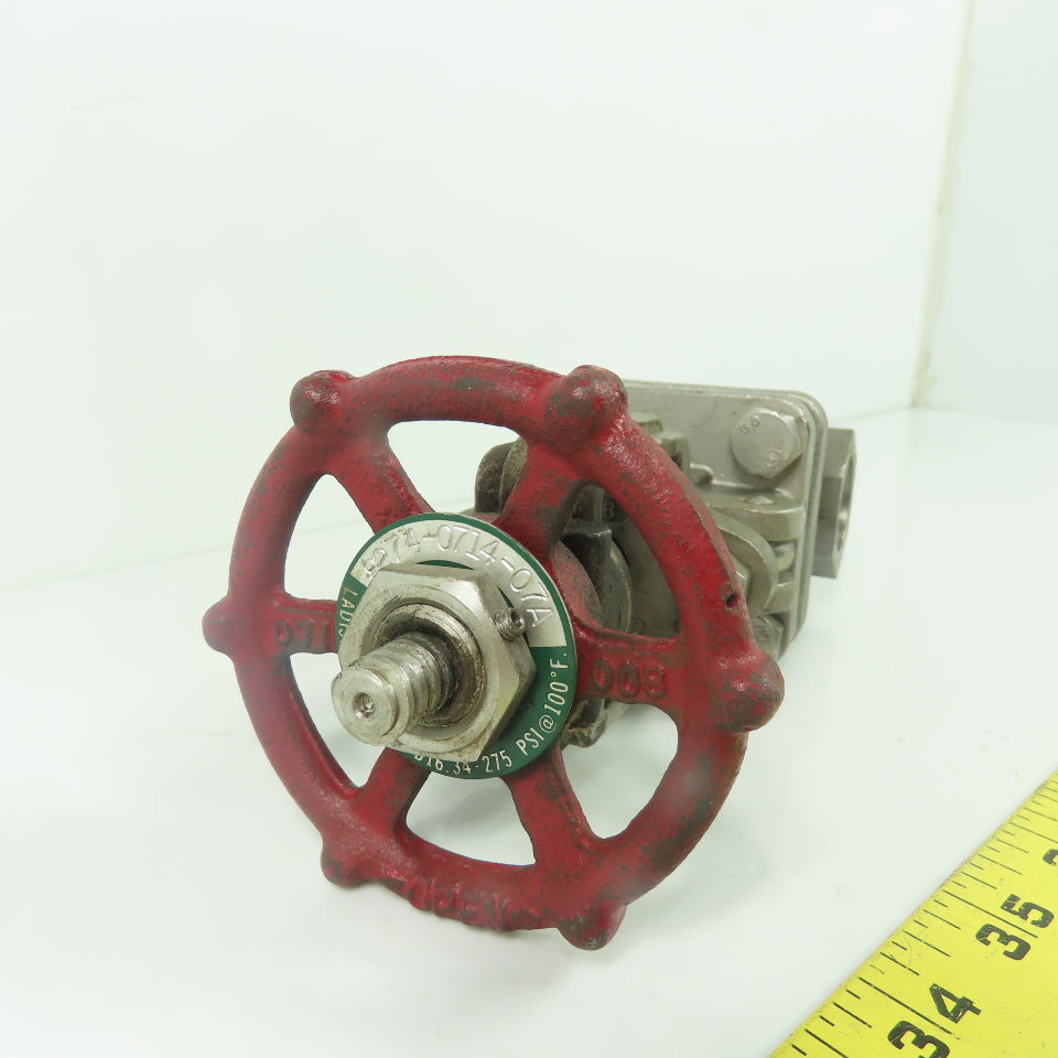Ladish 8274-0714-07A 3/4" Stainless Steel Gate Valve 275PSI @ 100°F