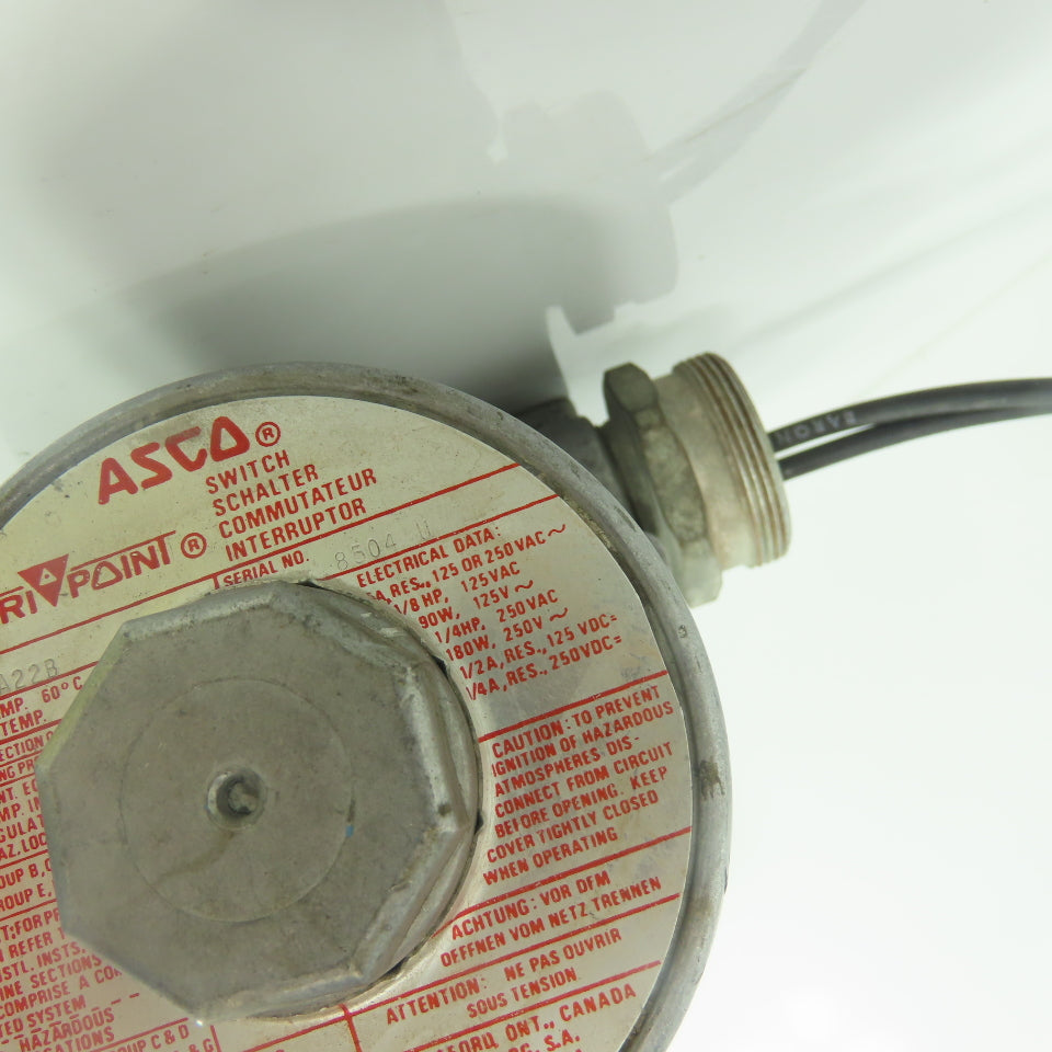 Asco SA22B Pressure Switch 100PSIG 125-250V