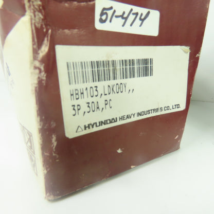 Hyundai HBH-103 30A Circuit Breaker 600VAC NEW