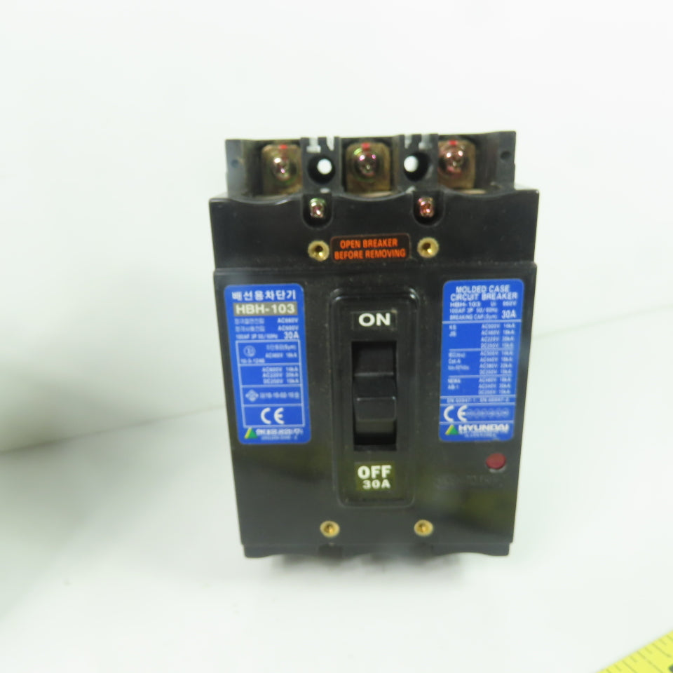 Hyundai HBH-103 30A Circuit Breaker 600VAC NEW