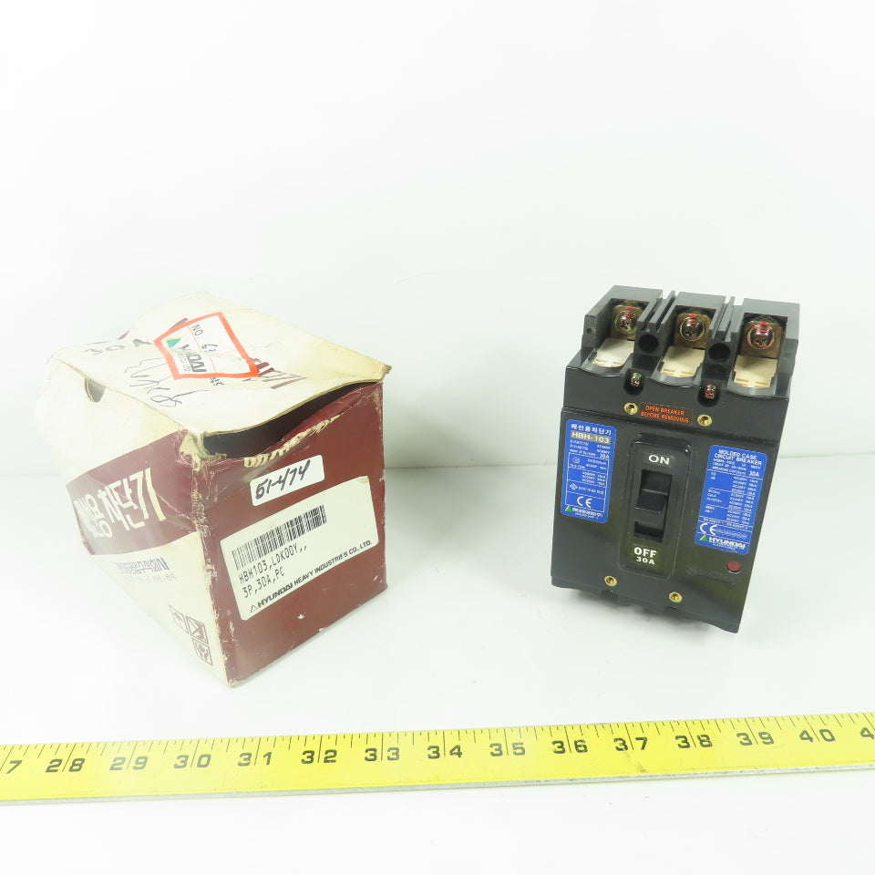 Hyundai HBH-103 30A Circuit Breaker 600VAC NEW