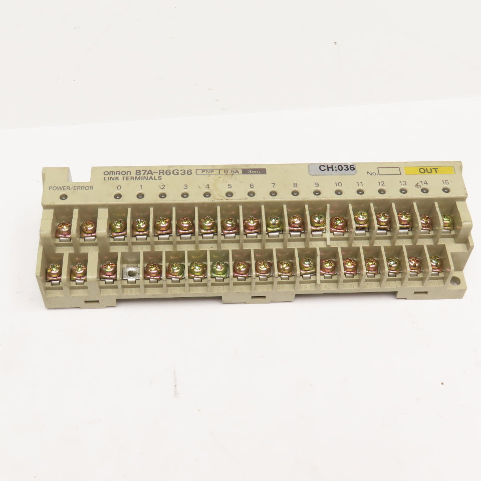 Omron B7A-R6G36 16 Channel PNP Output Link Terminal Missing Back Panel