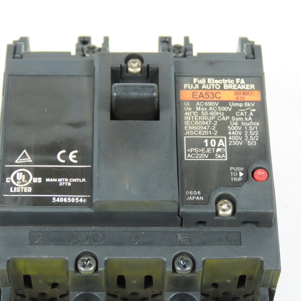 Fuji EA53C 10A 3-Pole Auto Breaker 1.5HP @ 500V