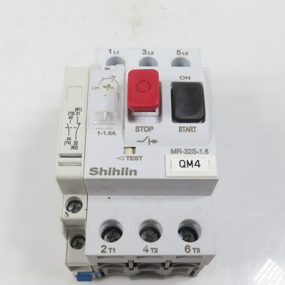 Shihlin MR-32S-1.6 Motor Protection Circuit Breaker 1-1.6A 3/4HP 600V W/ Aux