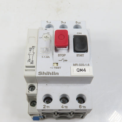 Shihlin MR-32S-1.6 Motor Protection Circuit Breaker 1-1.6A 3/4HP 600V W/ Aux