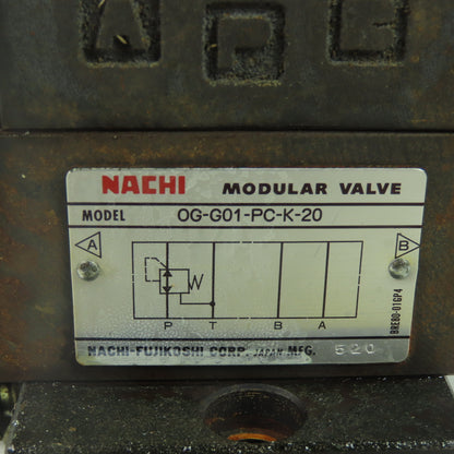 Nachi SA-G01-E3X-D2-8380D Hydraulic Solenoid Control Valve Assy W/OG-G01-PC-K-20