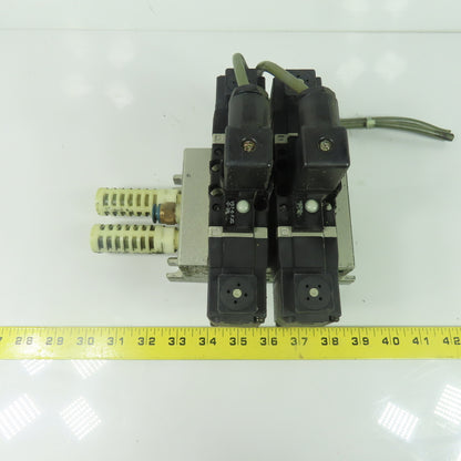 SMC VS7-6-FJG-D-3N Pneumatic Solenoid Valve Assembly W/ Manifold Block