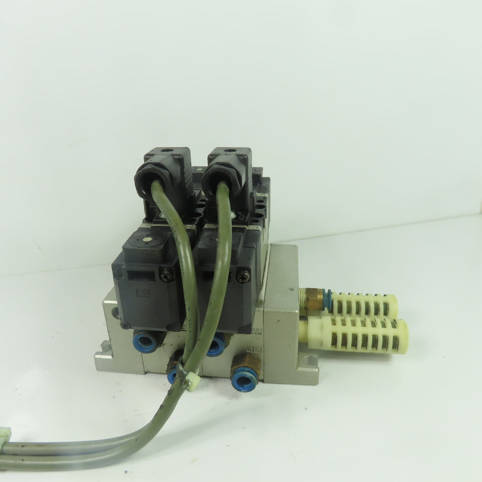 SMC VS7-6-FJG-D-3N Pneumatic Solenoid Valve Assembly W/ Manifold Block