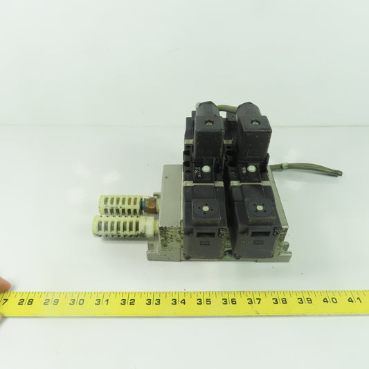 SMC VS7-6-FJG-D-3N Pneumatic Solenoid Valve Assembly W/ Manifold Block