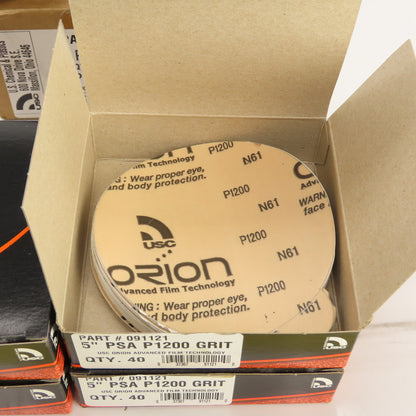 Orion USC 091121 5" PSA Abrasive Discs P1200 Grit Lot Of 160