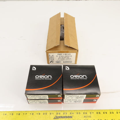Orion USC 091121 5" PSA Abrasive Discs P1200 Grit Lot Of 160