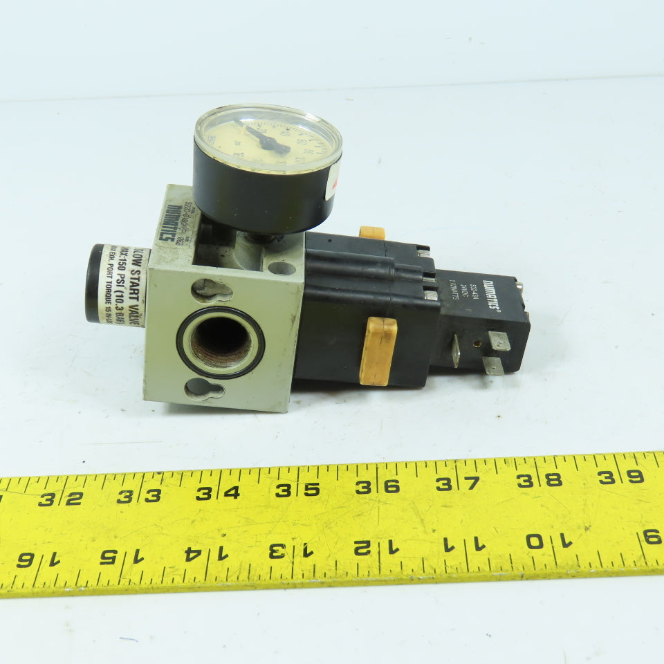 Numatics S22C-04BGKMP Solenoid Operated Slow Start Valve 24VDC Coil 1/2"